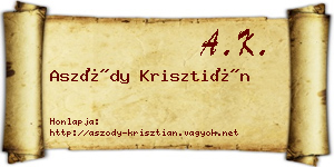 Aszódy Krisztián névjegykártya